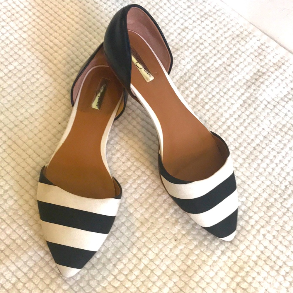 Halogen flats black & white stripes